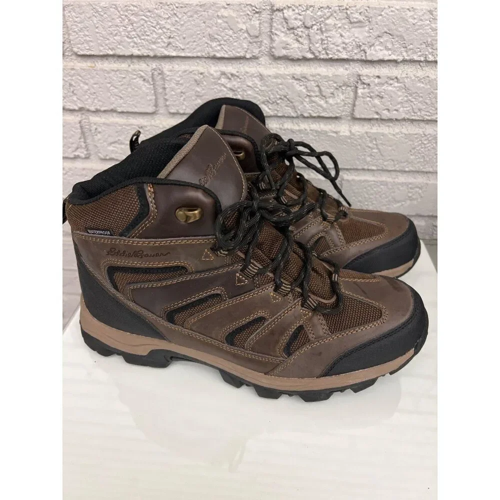 Eddie Bauer Fairmont Men Brown Waterproof Hiking Boots Size 11
